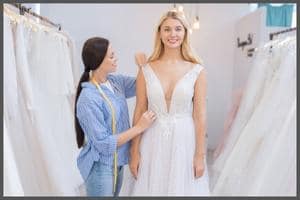 a bride getting fitted.