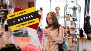 a woman shopping in a clothing store