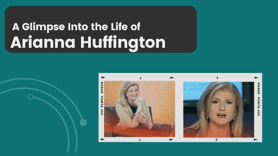 Side by side photos of Arianna Huffington.