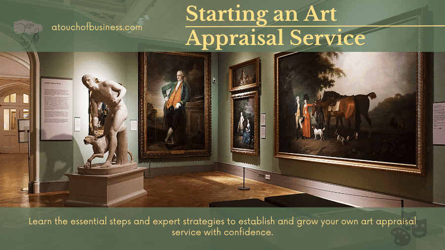Paintings in an art gallery.