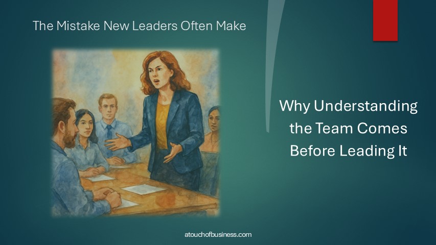 Watercolor painting of a woman dominating a meeting in a conference room.