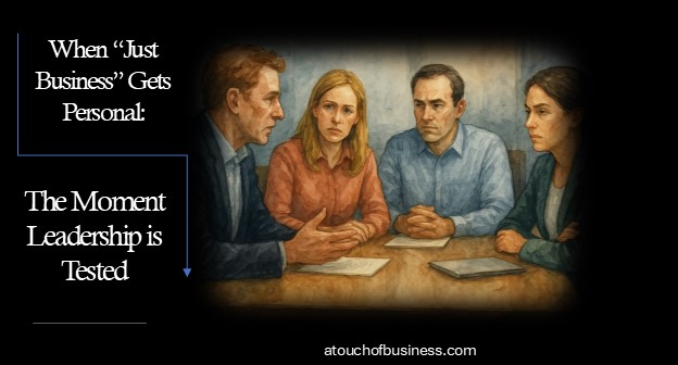Watercolor painting of a serious team meeting with four professionals discussing a difficult business decision.