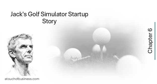 Jack’s Golf Simulator Startup Story — Chapter 6: lineup of golf balls on tees.