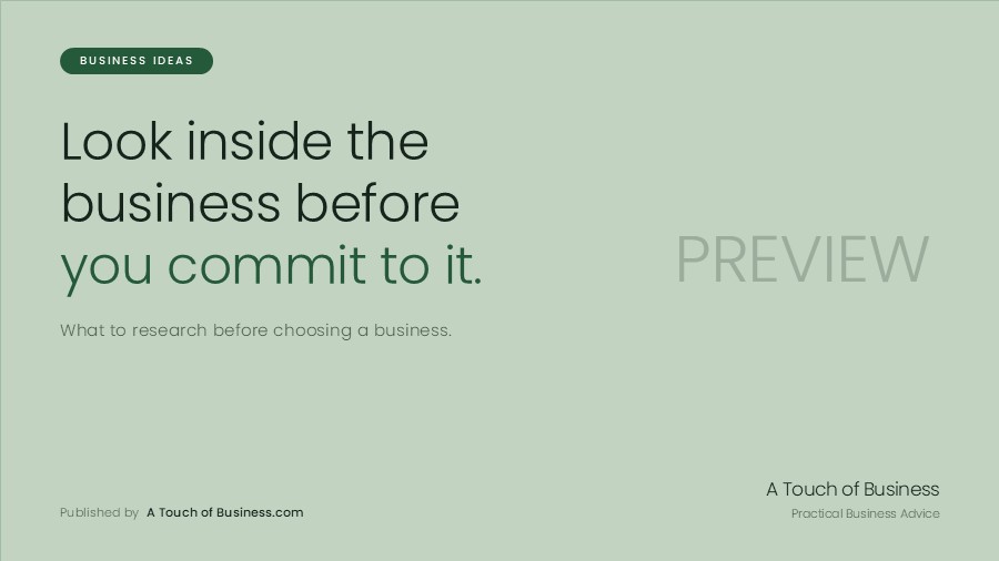 Featured image for A Touch of Business guide on getting an inside look at a business before starting it.