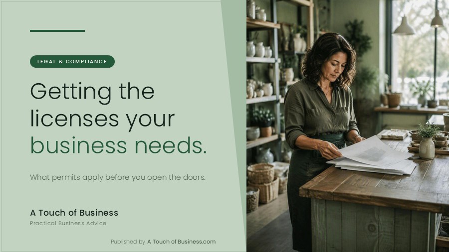 Featured image for A Touch of Business guide on business licenses and permits.
