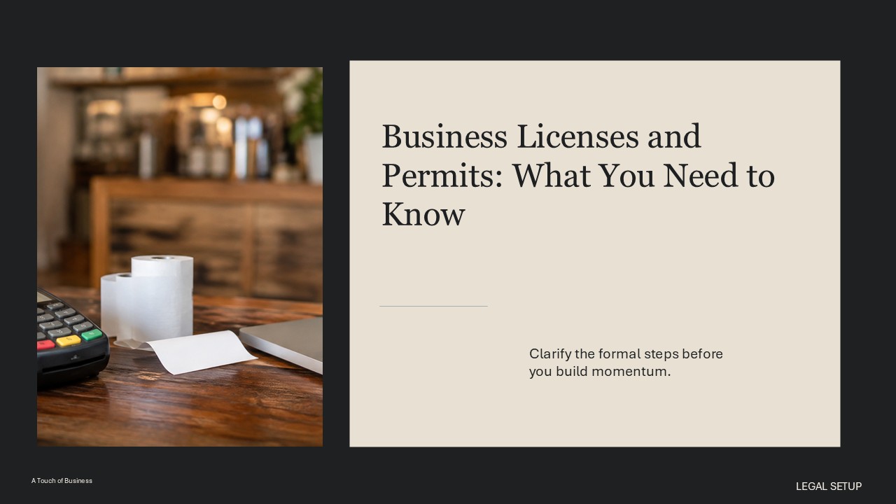 Realistic photoreal indoor café retail counter supporting Business Licenses and Permits: What You Need to Know.