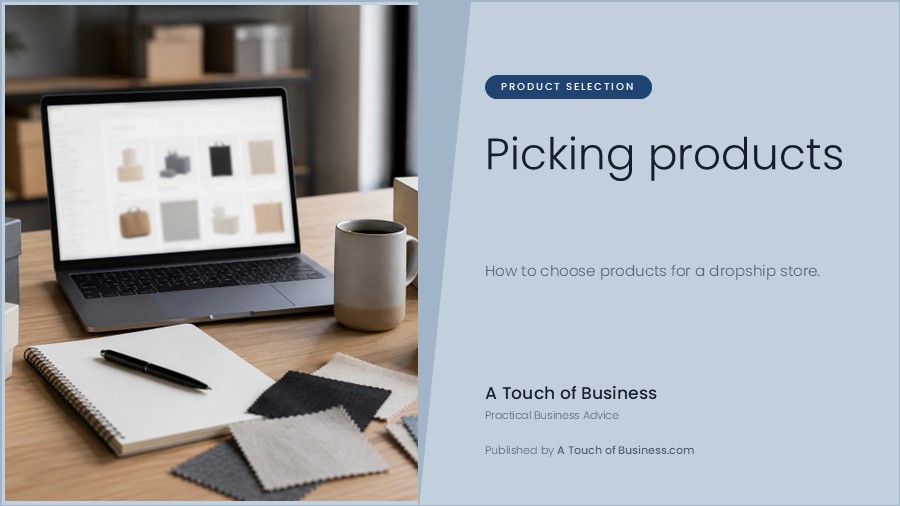 Featured image for A Touch of Business guide on choosing dropshipping products.