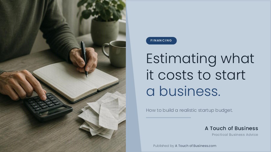 Featured image for A Touch of Business guide on estimating startup costs.