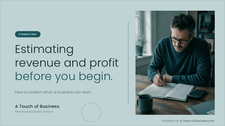 Featured image for A Touch of Business guide on estimating profitability and revenue.
