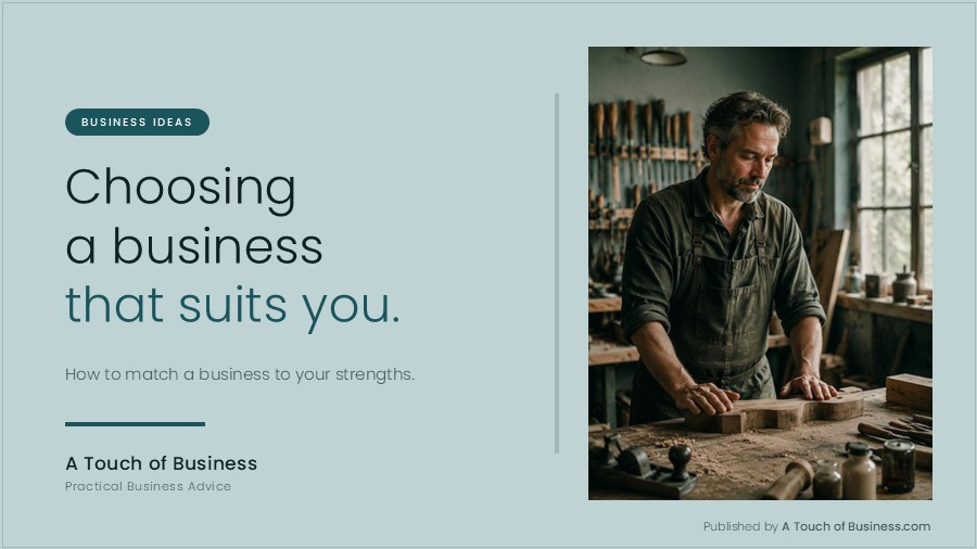 Featured image for A Touch of Business guide on choosing a business to get into.