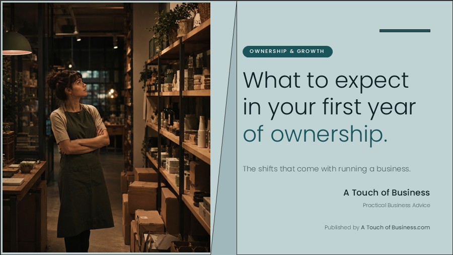 Featured image for A Touch of Business guide on the first year of business ownership.