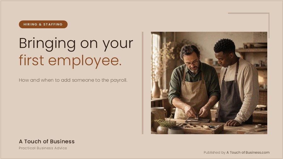 Featured image for A Touch of Business guide on hiring a new employee.