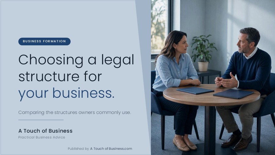 Featured image for A Touch of Business guide on choosing a business structure.