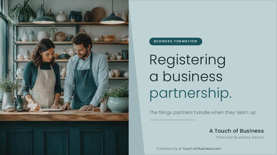 Featured image for A Touch of Business guide on registering a business partnership.