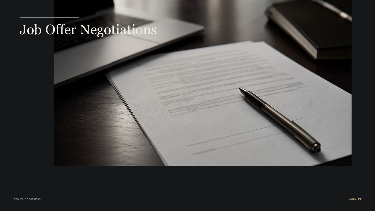 Close-up of a document and pen on a dark office desk with a laptop nearby.