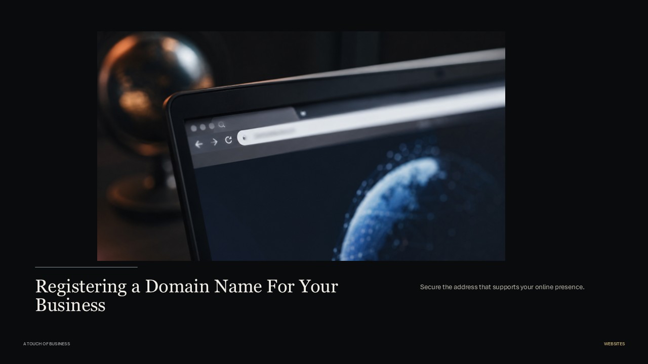 Close-up of a browser bar on a laptop with a blurred digital globe in the background.