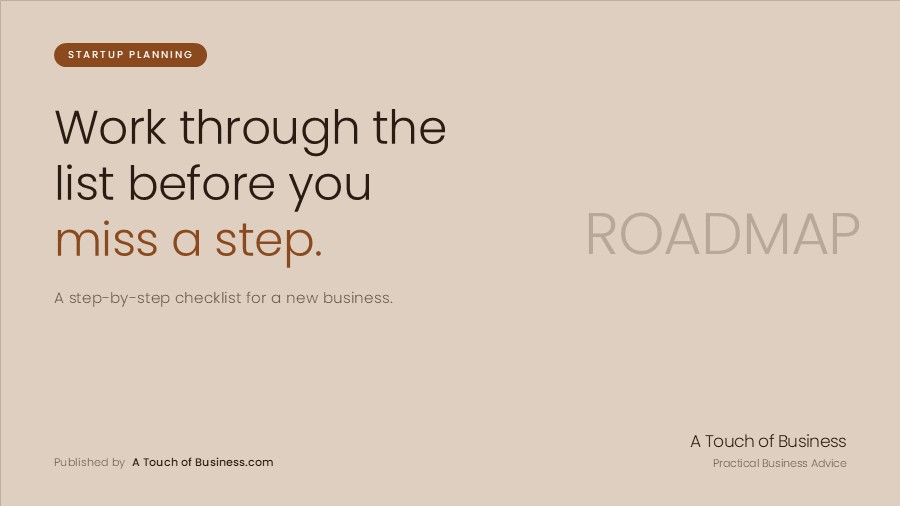 Featured image for A Touch of Business guide on a checklist for starting a new business.
