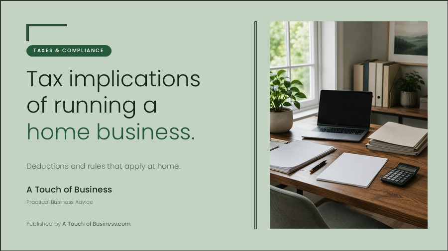 Featured image for A Touch of Business guide on the tax implications of a home business.