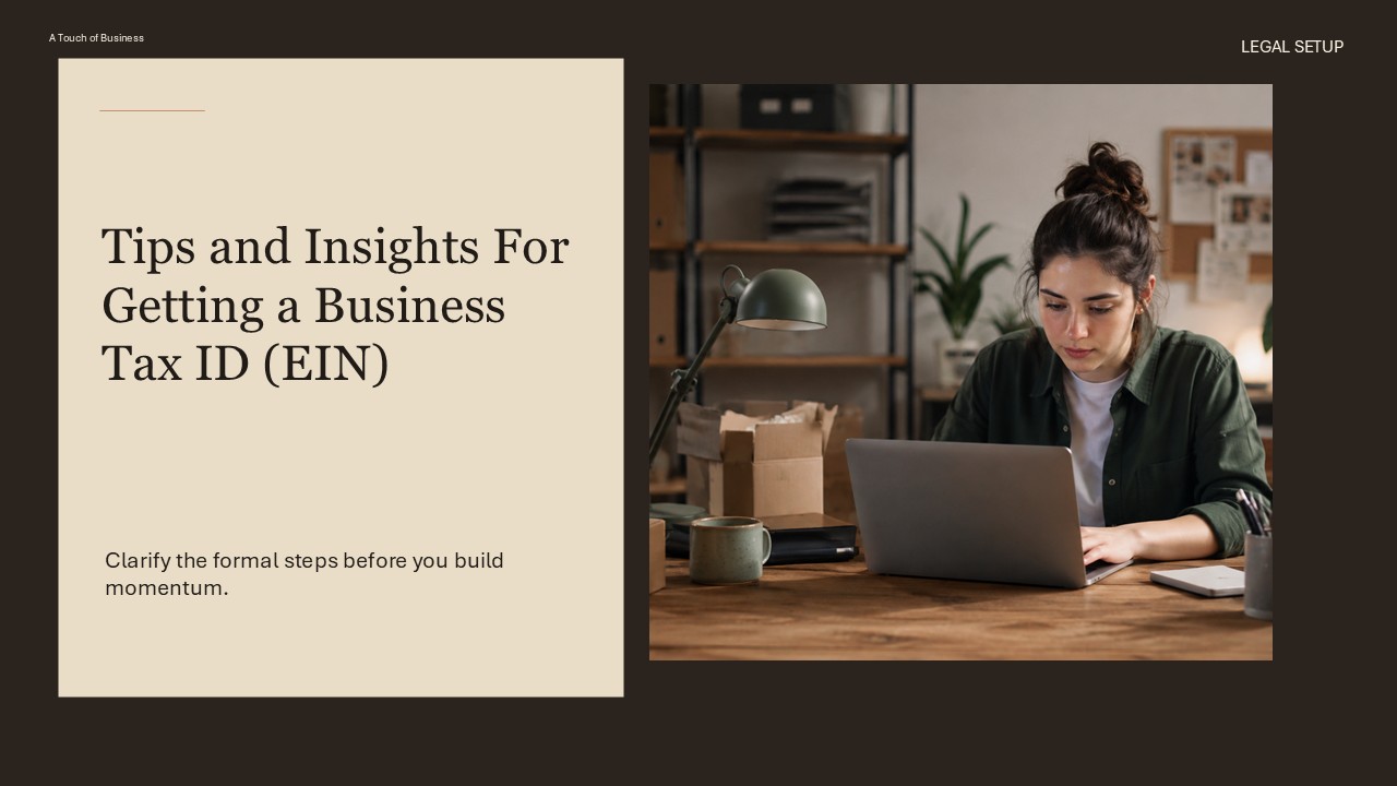 Realistic well lit home office workspace supporting Tips and Insights For Getting a Business Tax ID (EIN).