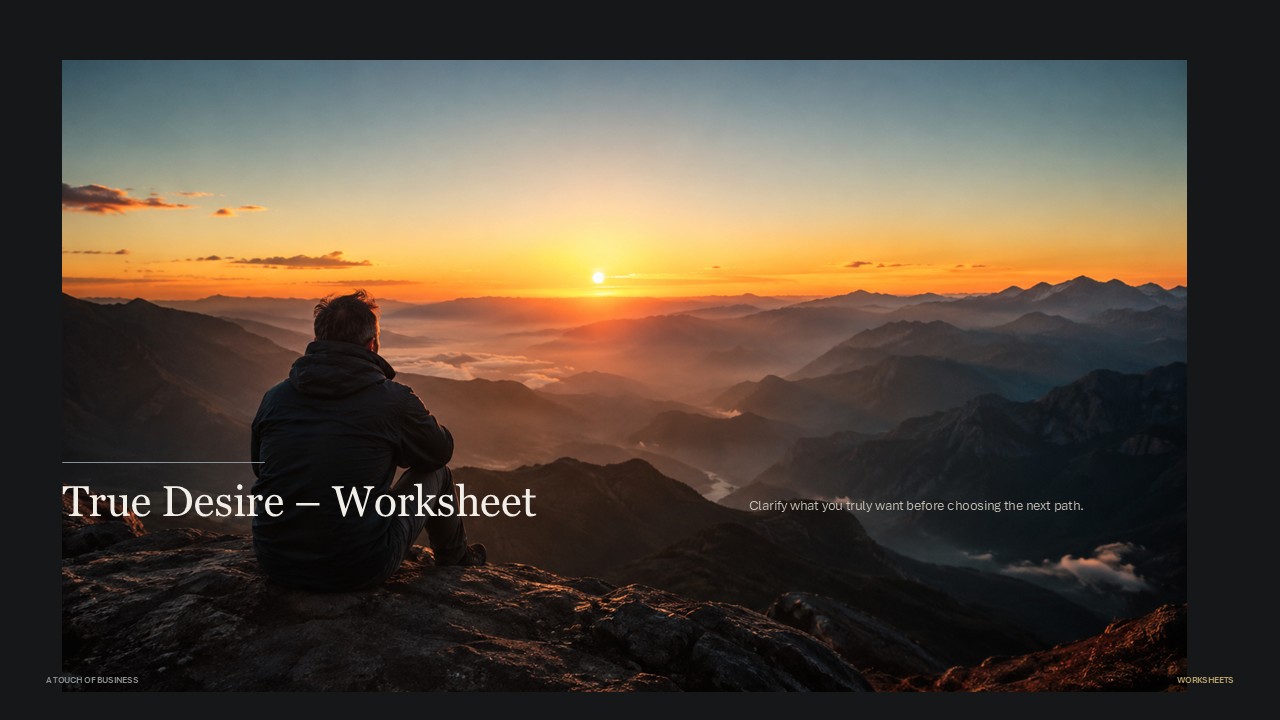 Person seated on a mountain overlook at sunrise, looking across a wide landscape.