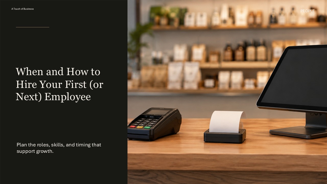 Professional team workspace supporting When and How to Hire Your First (or Next) Employee.
