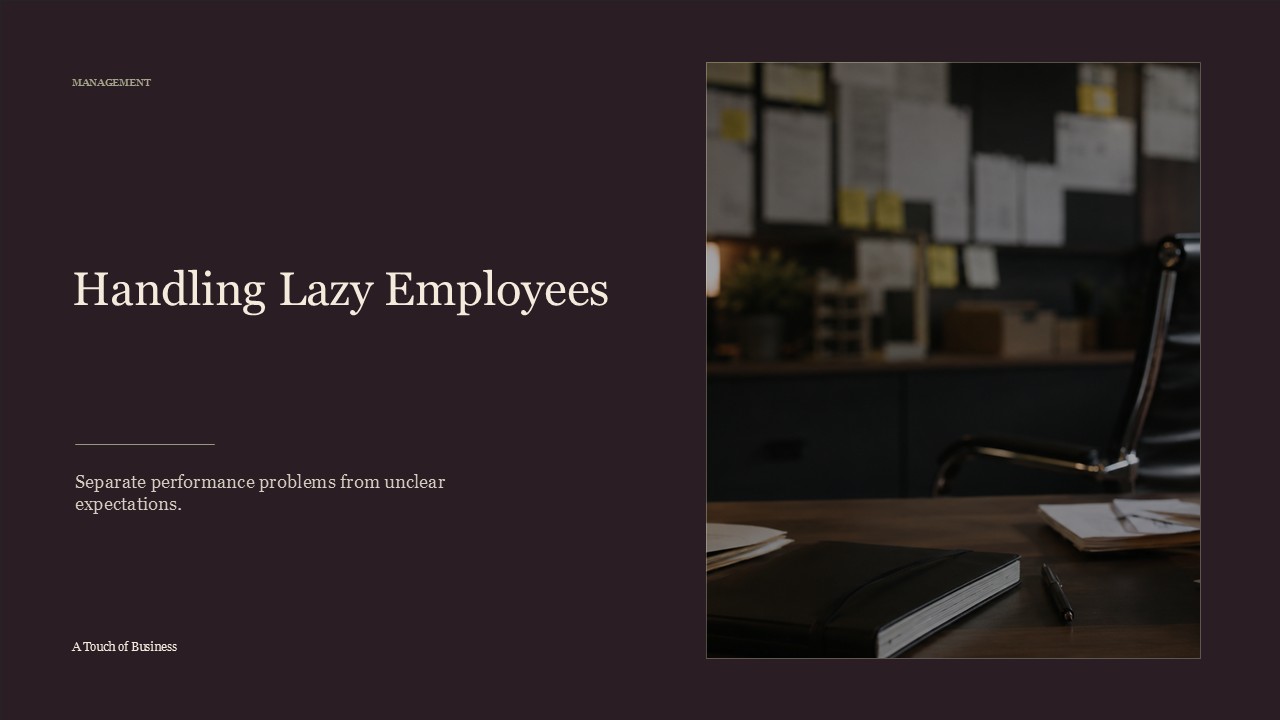 Realistic cinematic image of a moody office desk with files and an empty chair facing a note-covered wall for a management article.