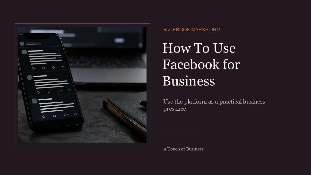 Dark smartphone showing an abstract social feed beside a laptop and notebook.