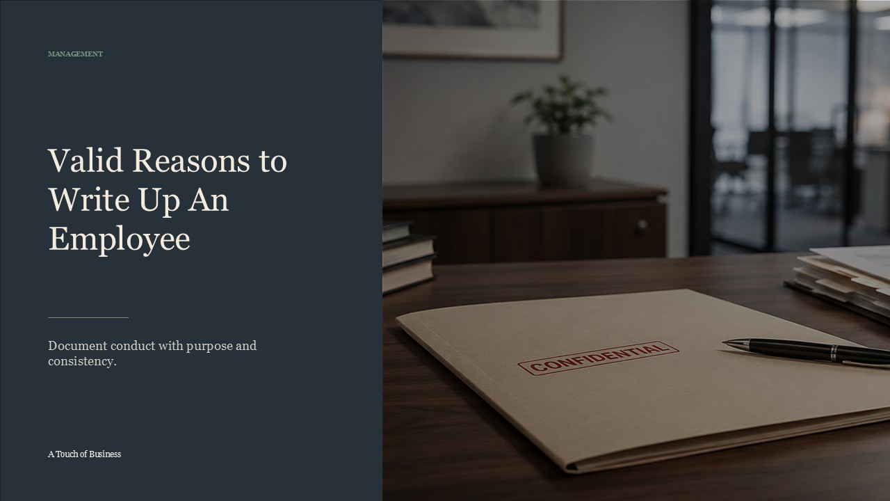 Realistic cinematic image of a confidential folder and file stack on a polished office desk for a management article.