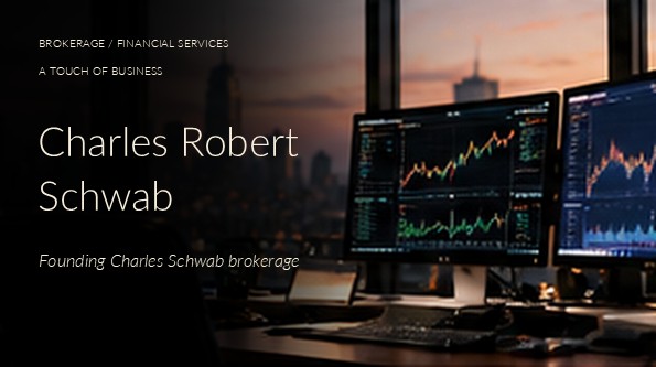 Unbranded financial trading workstations and monitors overlooking a city at dusk.