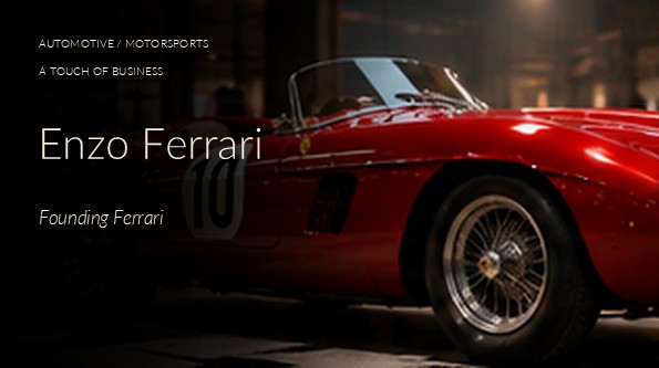 Vintage red sports-racing car in a softly lit indoor automotive garage.