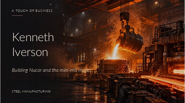 Molten steel pouring from an overhead ladle into a bright industrial foundry.
